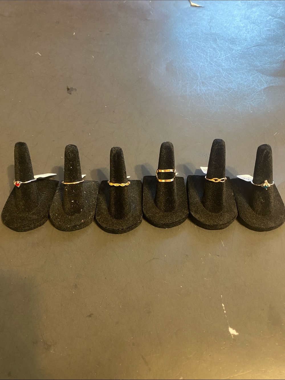 Women’s Gold-Tone Fashion Ring Set - Black Display